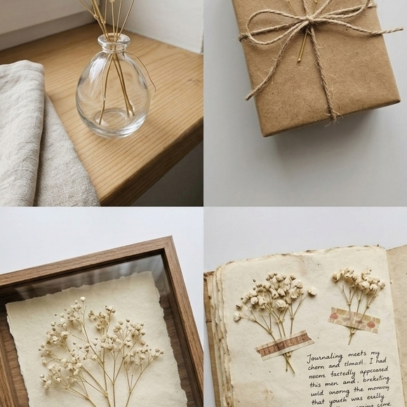 Baby's Breath (Gypsophila) Stem flowers- Dry Flower Bouquet DIY organic Material - Picture 9 of 11